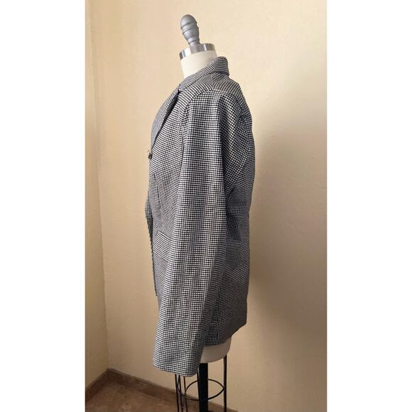 Free Assembly Women's Jacket Blazer Size S Black Checkered Button Up NWOT - Picture 4 of 11